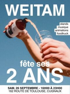 🎂 WEITAM FÊTE SES 2 ANS ! 🎂
Deux ans déjà que l’aventure Weitam a commencé… et ça se fête !

Pour l’occasion, on vous donne rendez-vous samedi 26 septembre, de 16h à 23h, à la brasserie pour une grande après-midi/soirée !

🌮 Un foodtruck pour se régaler
🎨 Des stands à découvrir
🎶 De la musique
☀️ Et peut-être quelques petites animations surprises…

L’idée ? Se retrouver, trinquer, manger un morceau, écouter de la bonne musique et surtout fêter ensemble ces deux premières années. Parce que sans vous, Weitam ne serait pas tout à fait Weitam.🫶

Que vous soyez là depuis le début ou que vous veniez découvrir Weitam pour la première fois, vous êtes les bienvenu·es !
---
🅿️ Parkings à proximité
🚌 Bus 87 Basso Cambo > Diane
🚲 Vélo friendly

#weitam #microbrasserie #weitambrasserie #birthday #brasseurtoulousain